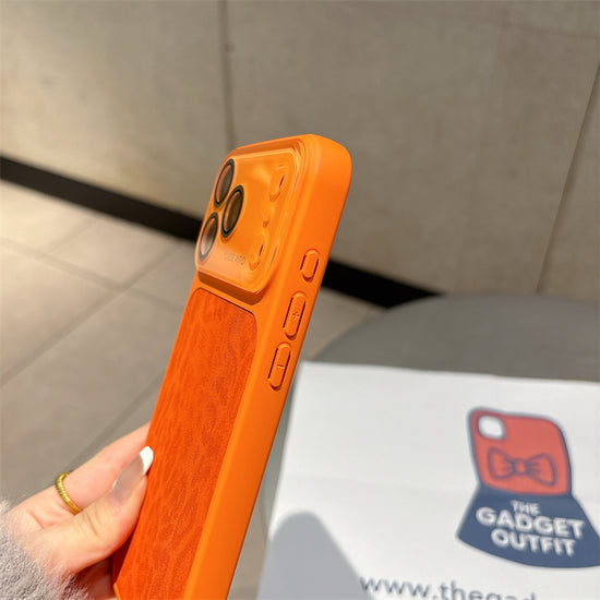 Bright Orange iPhone Case with Camera Protection - CASE Leopard Print Case