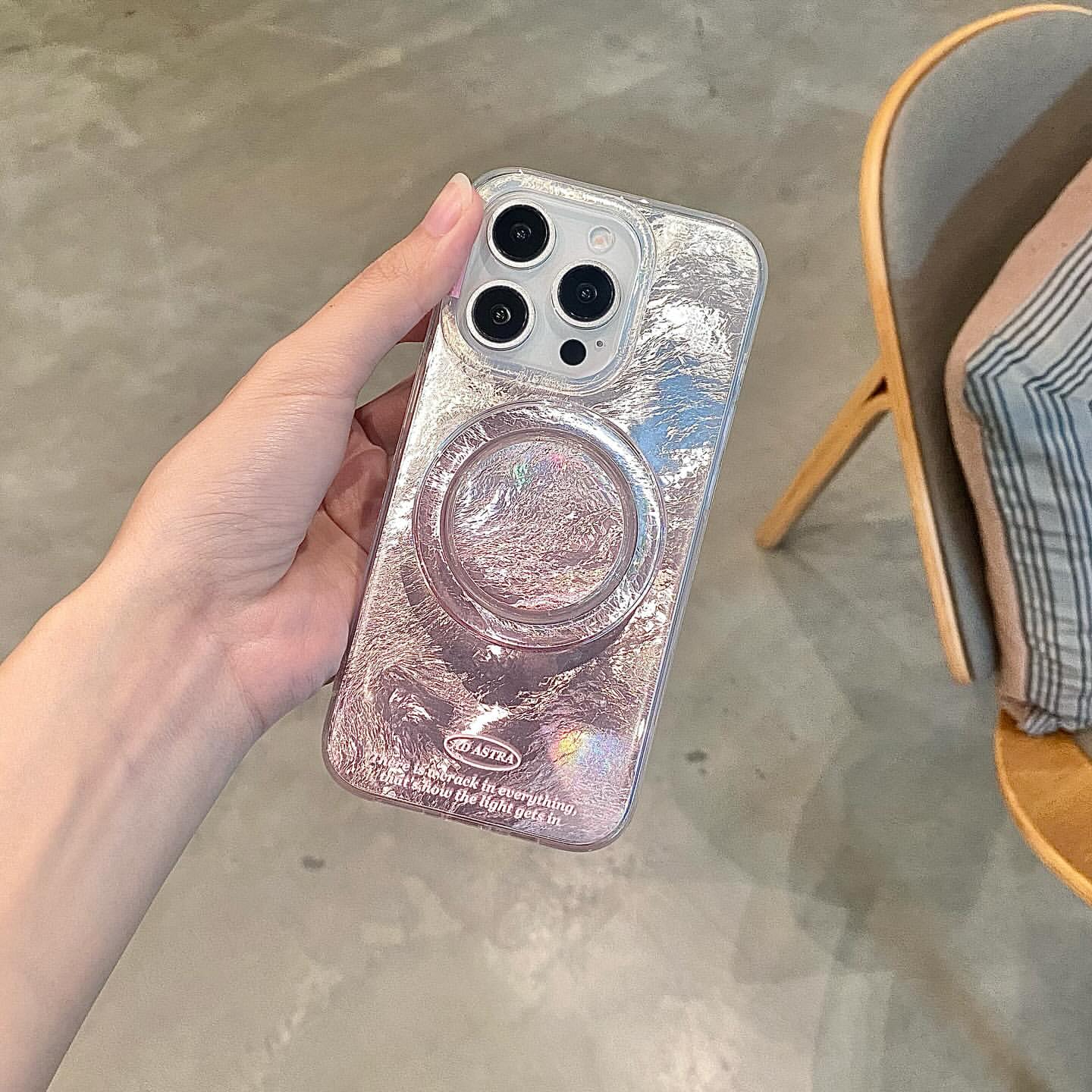 Pink Frost Luxe case with magnetic Grip Case