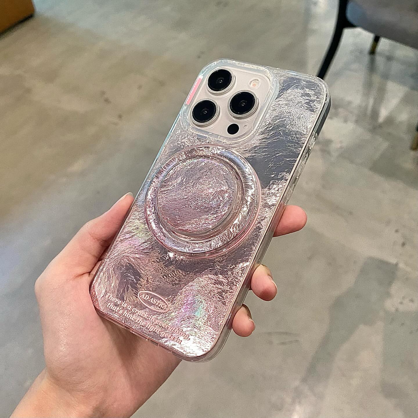 Pink Frost Luxe case with magnetic Grip Case