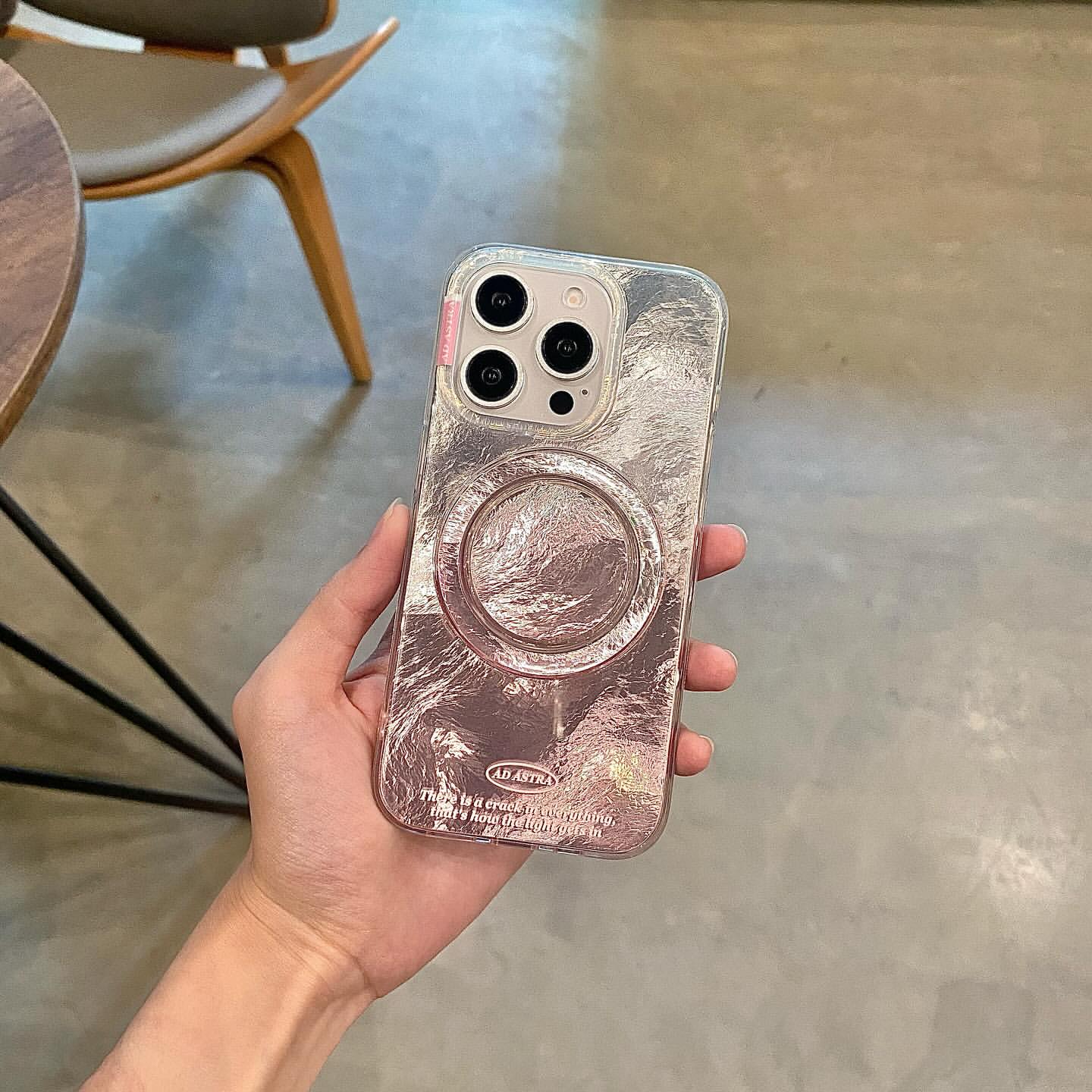 Pink Frost Luxe case with magnetic Grip Case