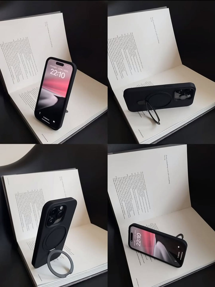 Matte Black Ring Stand MagSafe iPhone Case