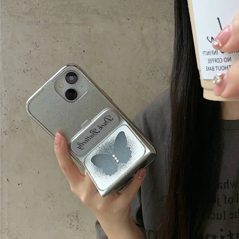 Folding Phone Stand Dark Butterfly Case