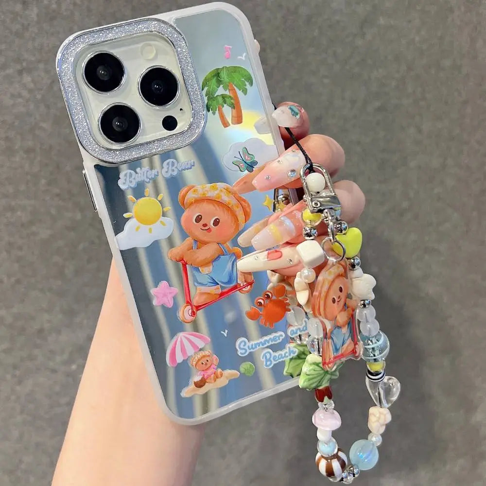 Butter Bear Shimmer Camera Case With Cute Pendant Charm