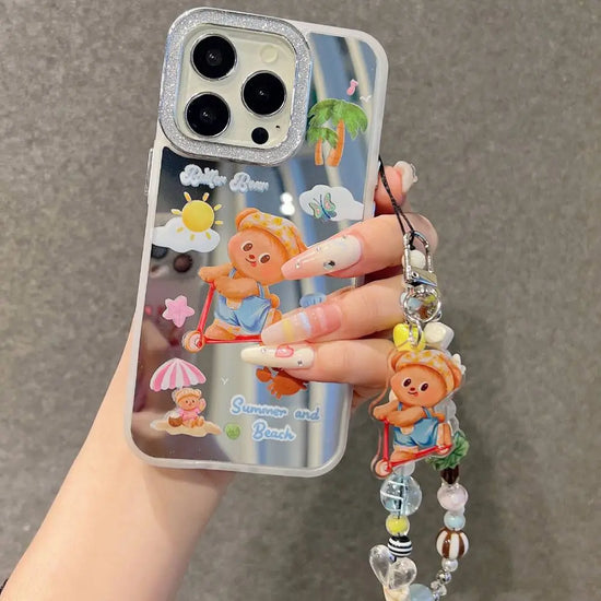 Butter Bear Shimmer Camera Case With Cute Pendant Charm