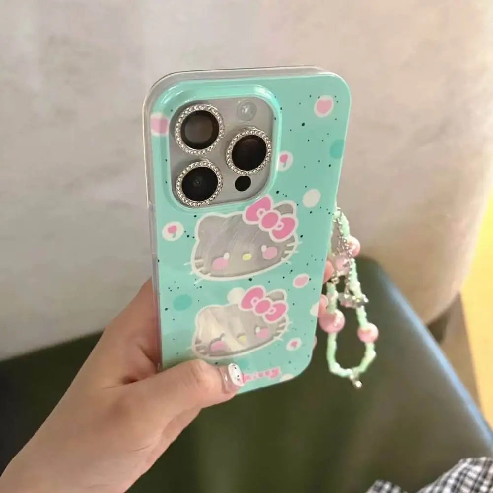 Hello Kitty Pastel Green 3D Case With Beaded Strap