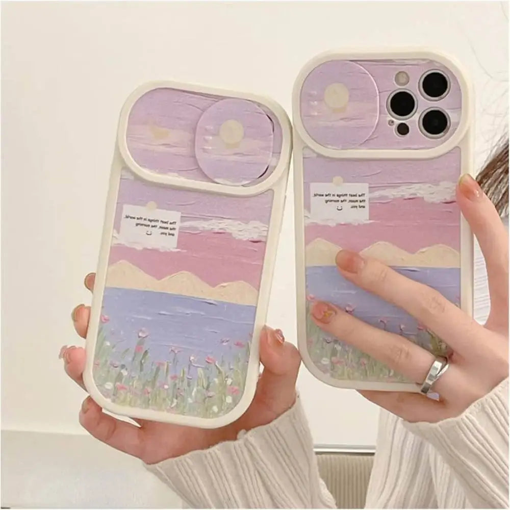Pastel Serenity Landscape Camera Slider Phone Case