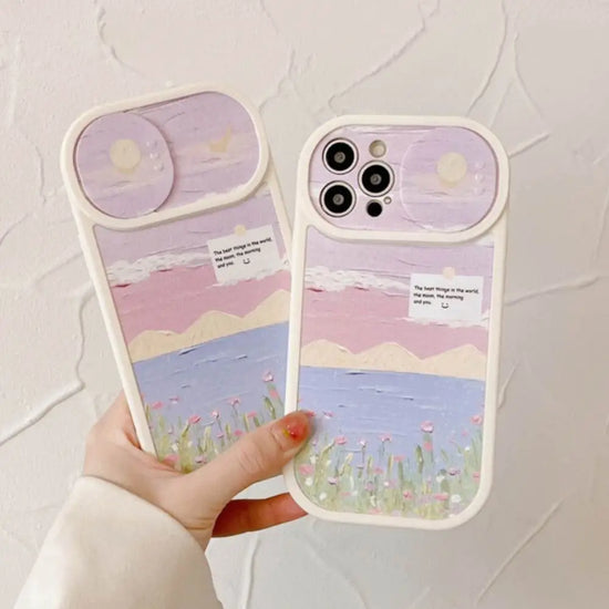 Pastel Serenity Landscape Camera Slider Phone Case