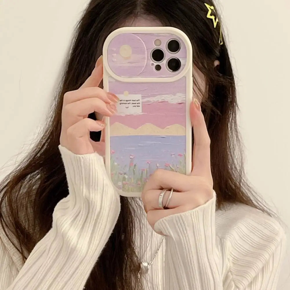 Pastel Serenity Landscape Camera Slider Phone Case