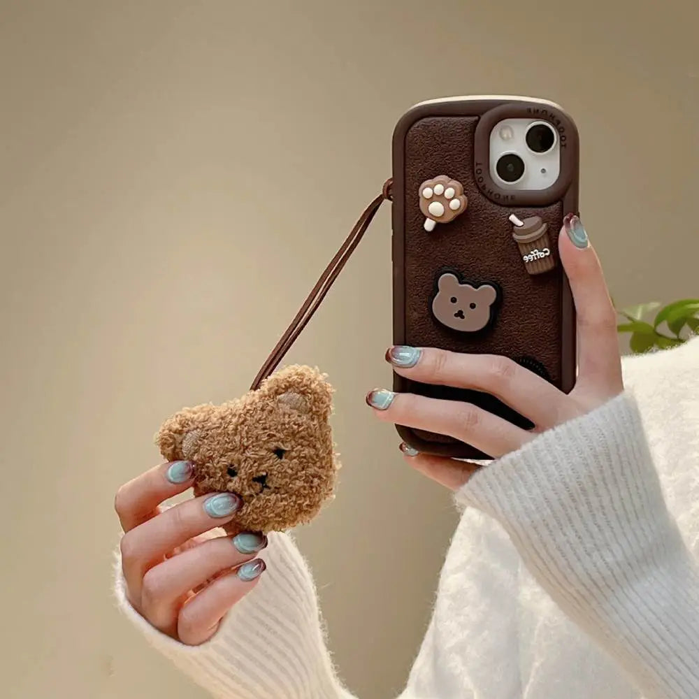 Mocha Bear Plush Charm Case