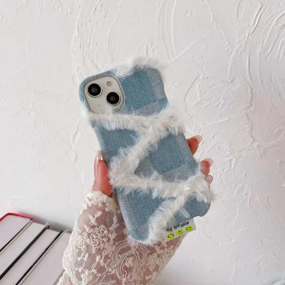 White Furr Jeans Case