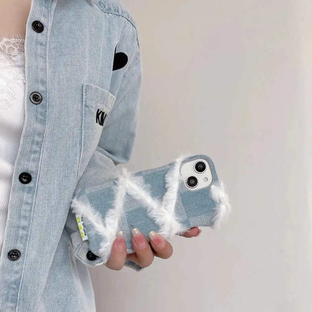 White Furr Jeans Case