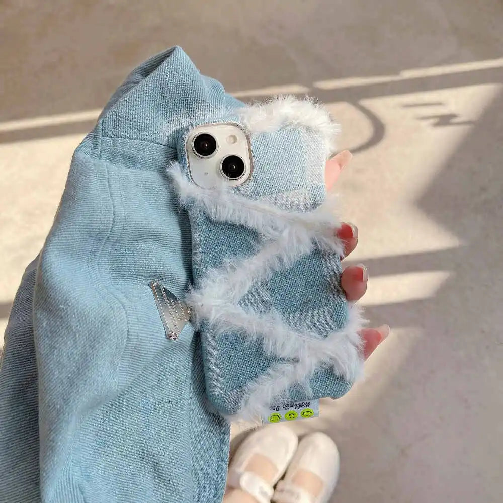 White Furr Jeans Case
