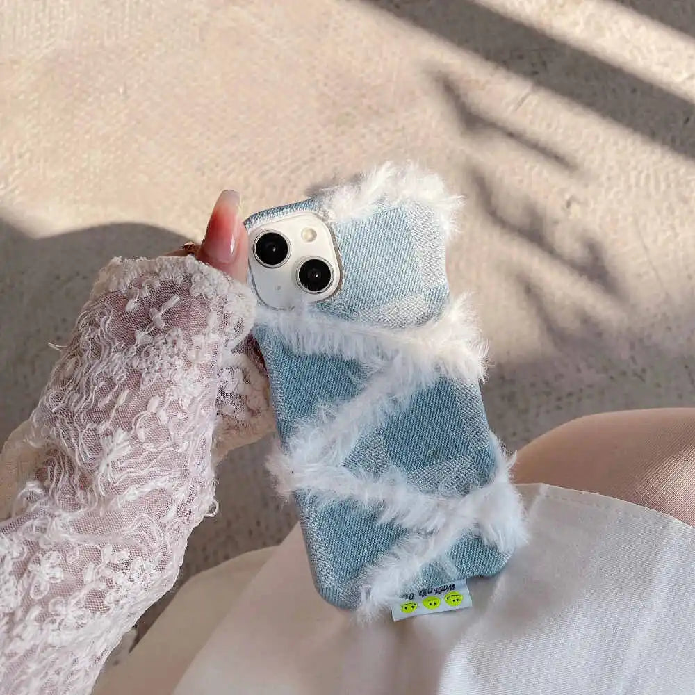 White Furr Jeans Case