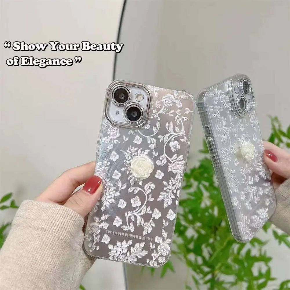 Elegant Flora Beaded Case with Pendant Charm