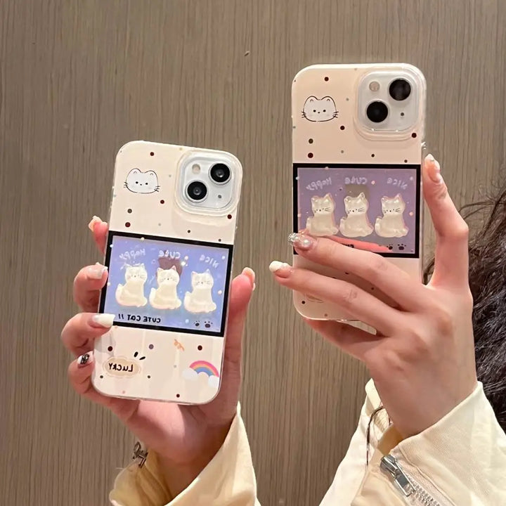 Holographic Meowster Cat Case