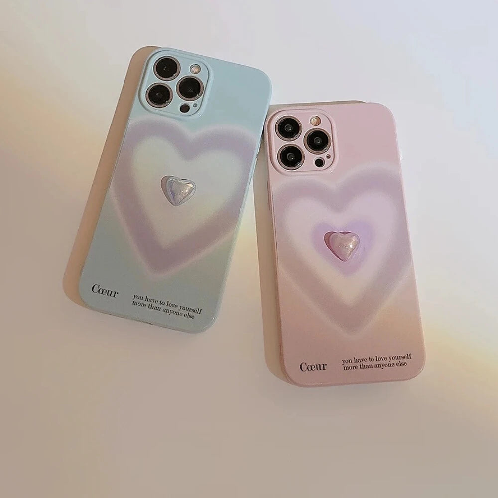 Gradient Luxury Heart Phone Case