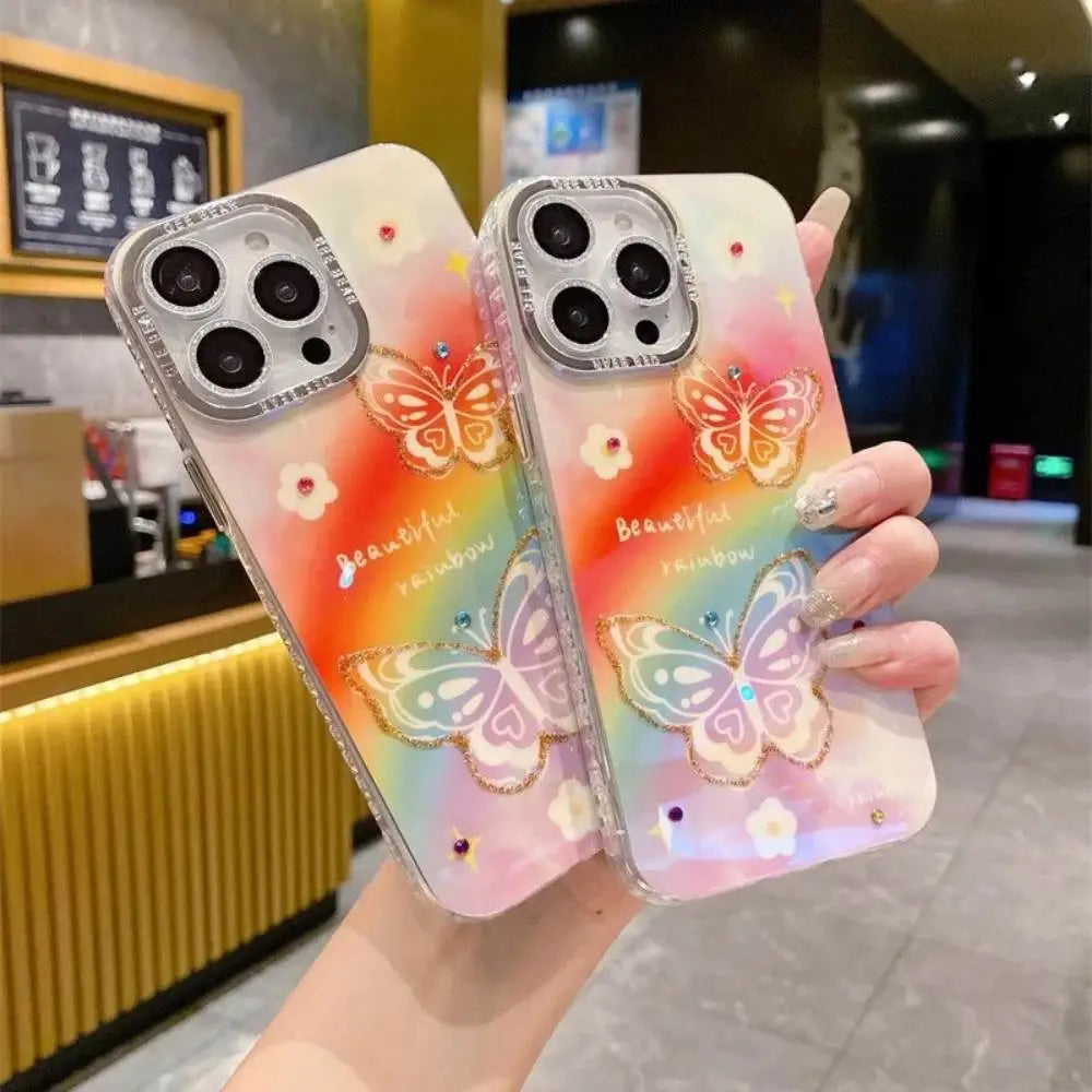 Holographic Butterfly Case With Camera Rings