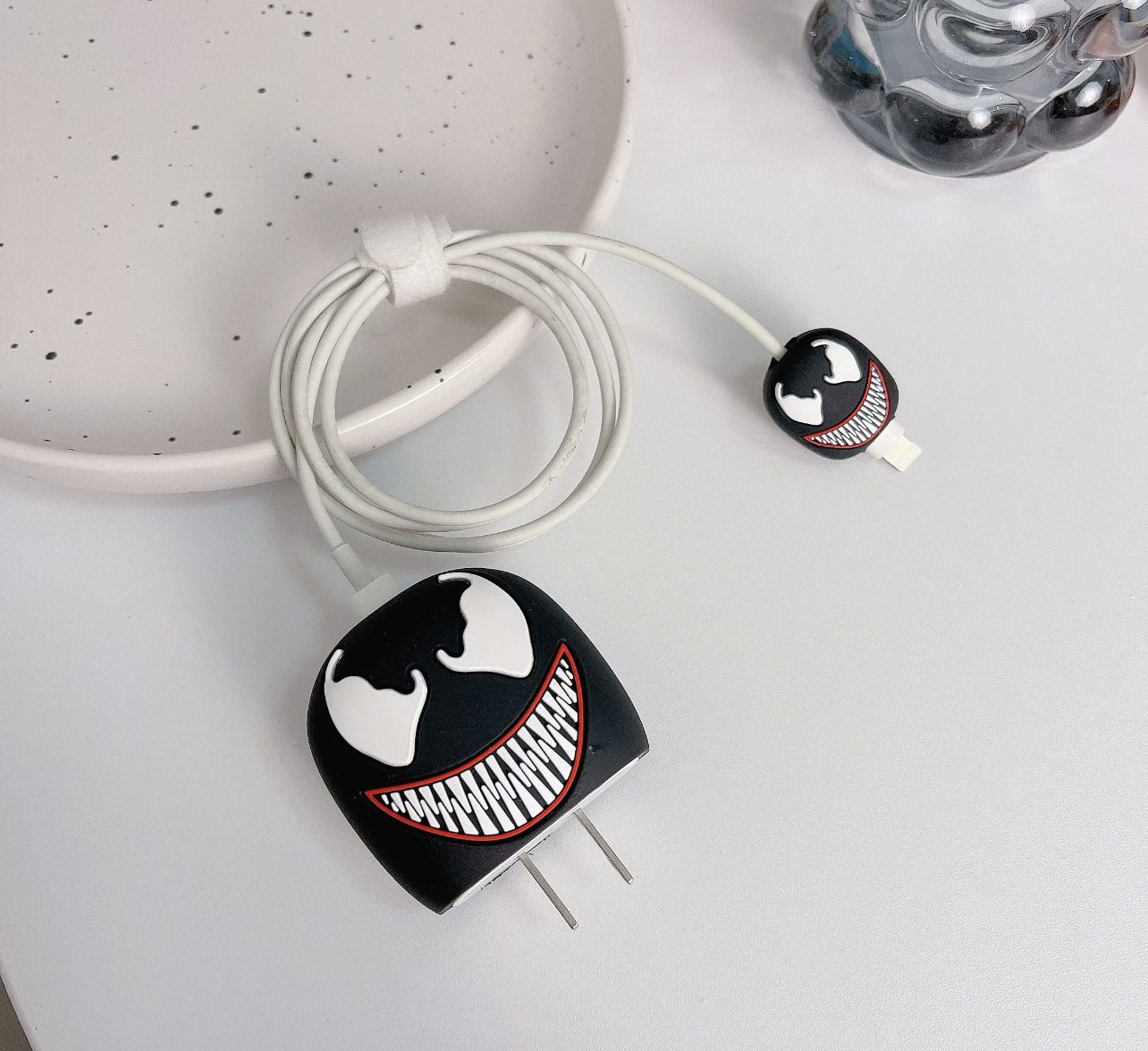 Iphone Charger Case Cover - Black Monster