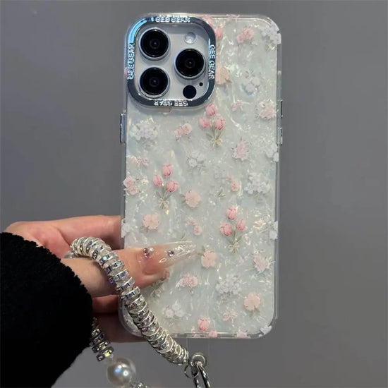 Floral Elegance Case with Pendant Charm