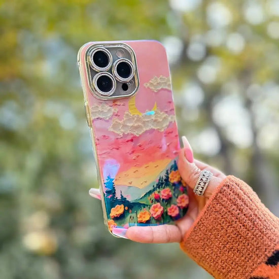 Sunset Bloom 3D Aesthetic case with bow charm