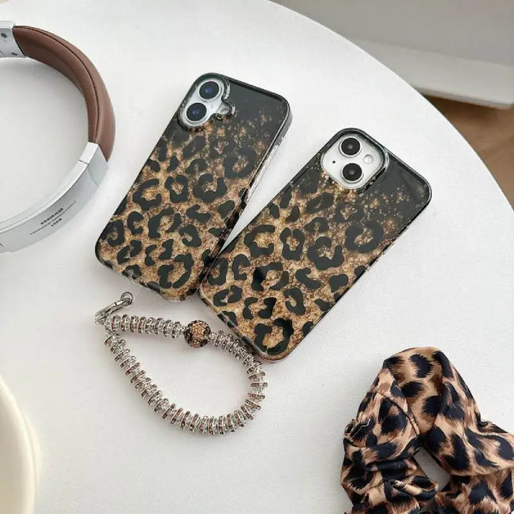 Midnight Gold Leopard Sparkle Case