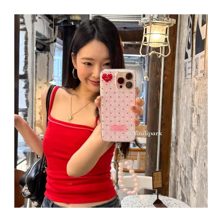 Sweetheart Dot Grip Case – Pearl Charm Edition