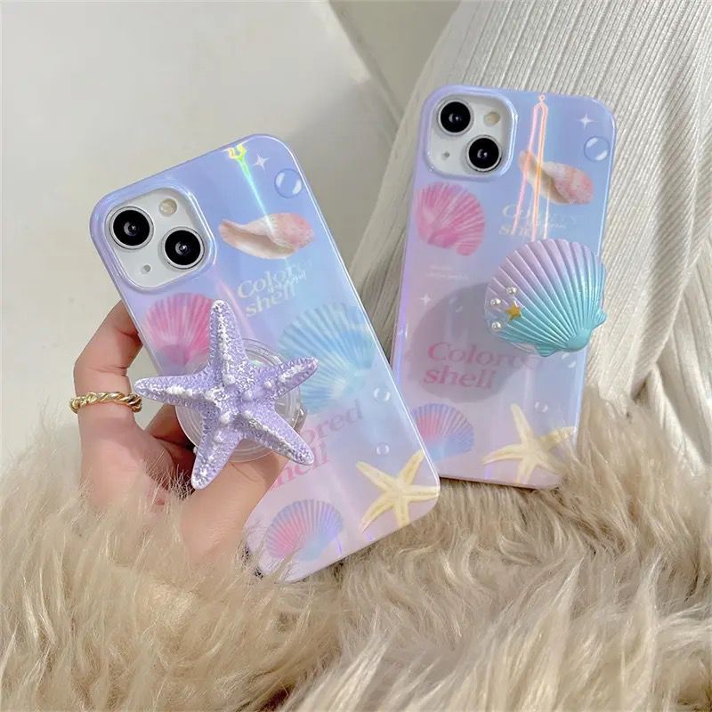 iPhone Sea Case With Shell and Star Phone Holder