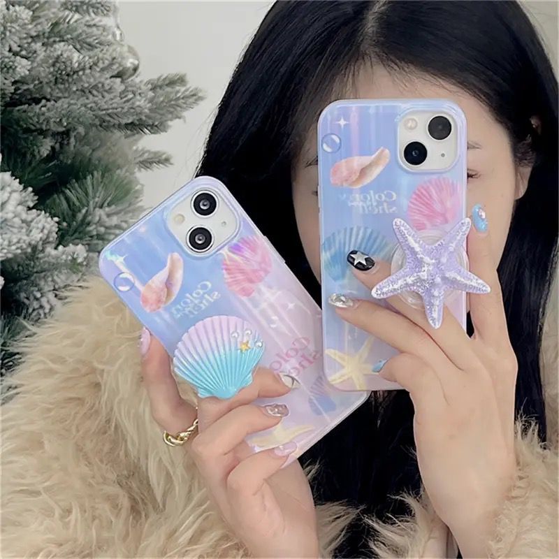 iPhone Sea Case With Shell and Star Phone Holder