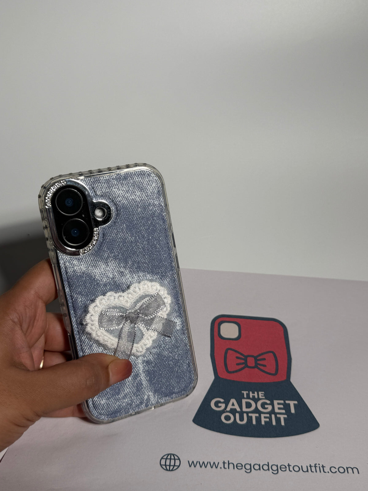 Coquette Denim Heart iPhone Case on iPhone 16 / 17