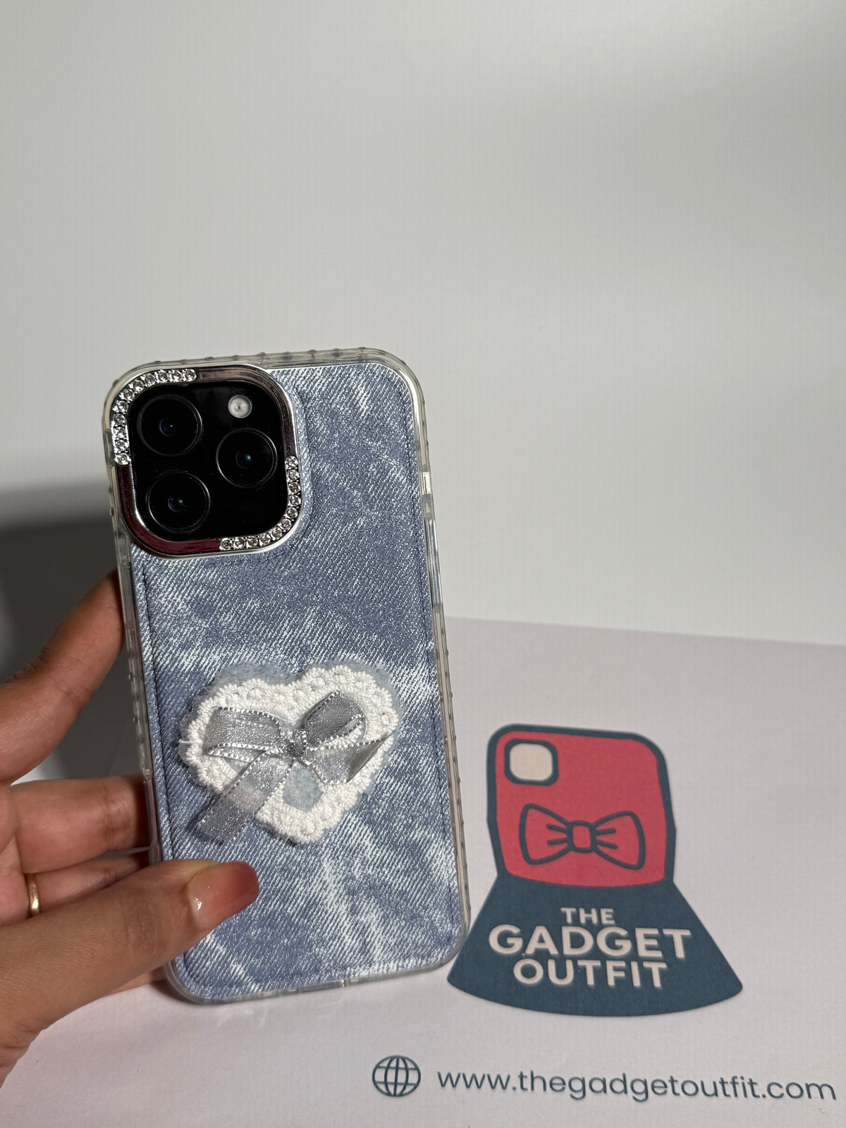 Coquette Denim Heart iPhone Case on iPhone 16 Pro Max