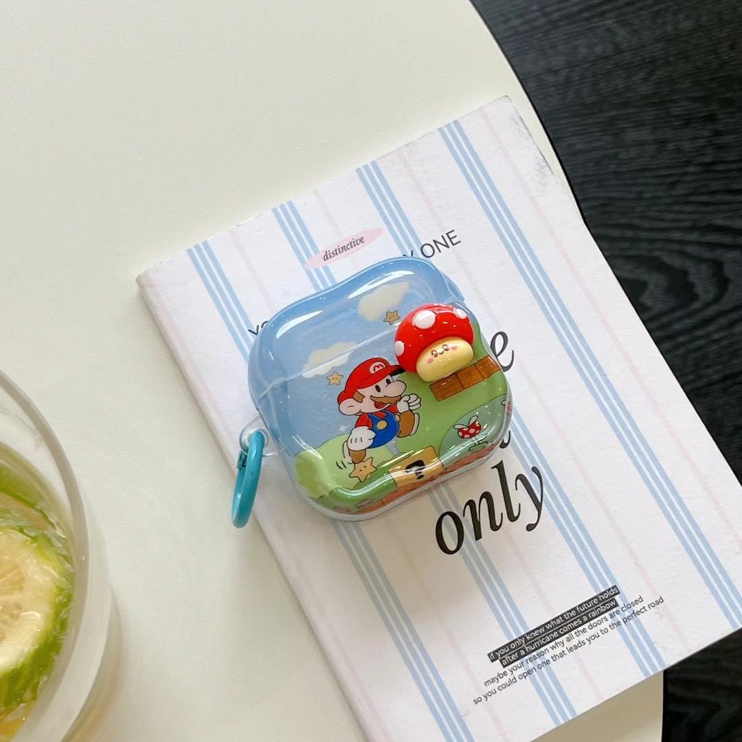 Super Mario Adventure AirPods Case with a blue ring