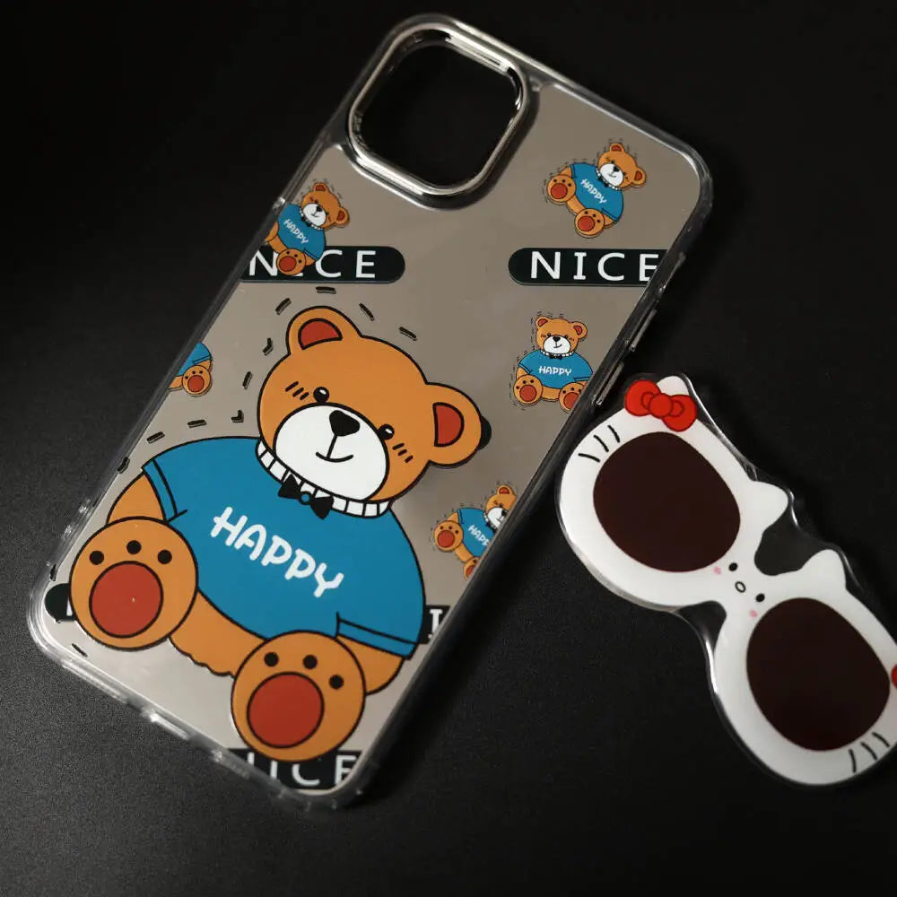 Happy Teddy Mirror Case