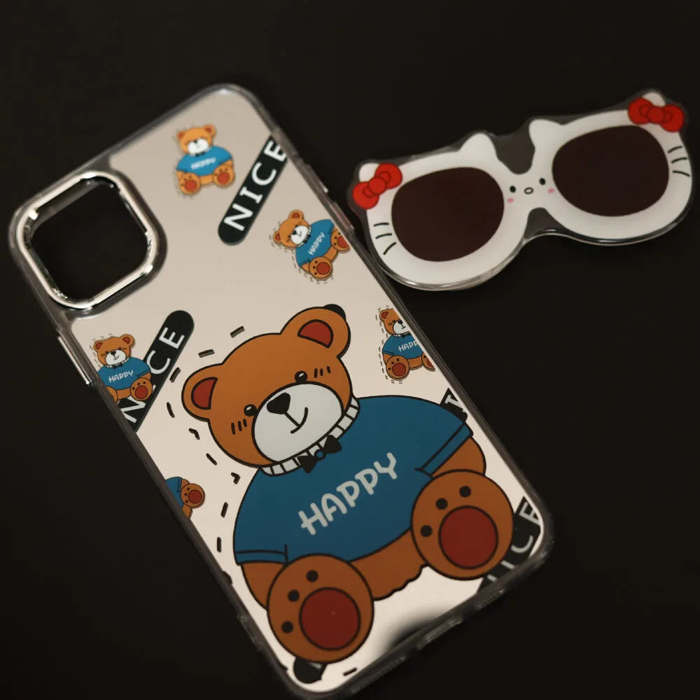 Happy Teddy Mirror Case