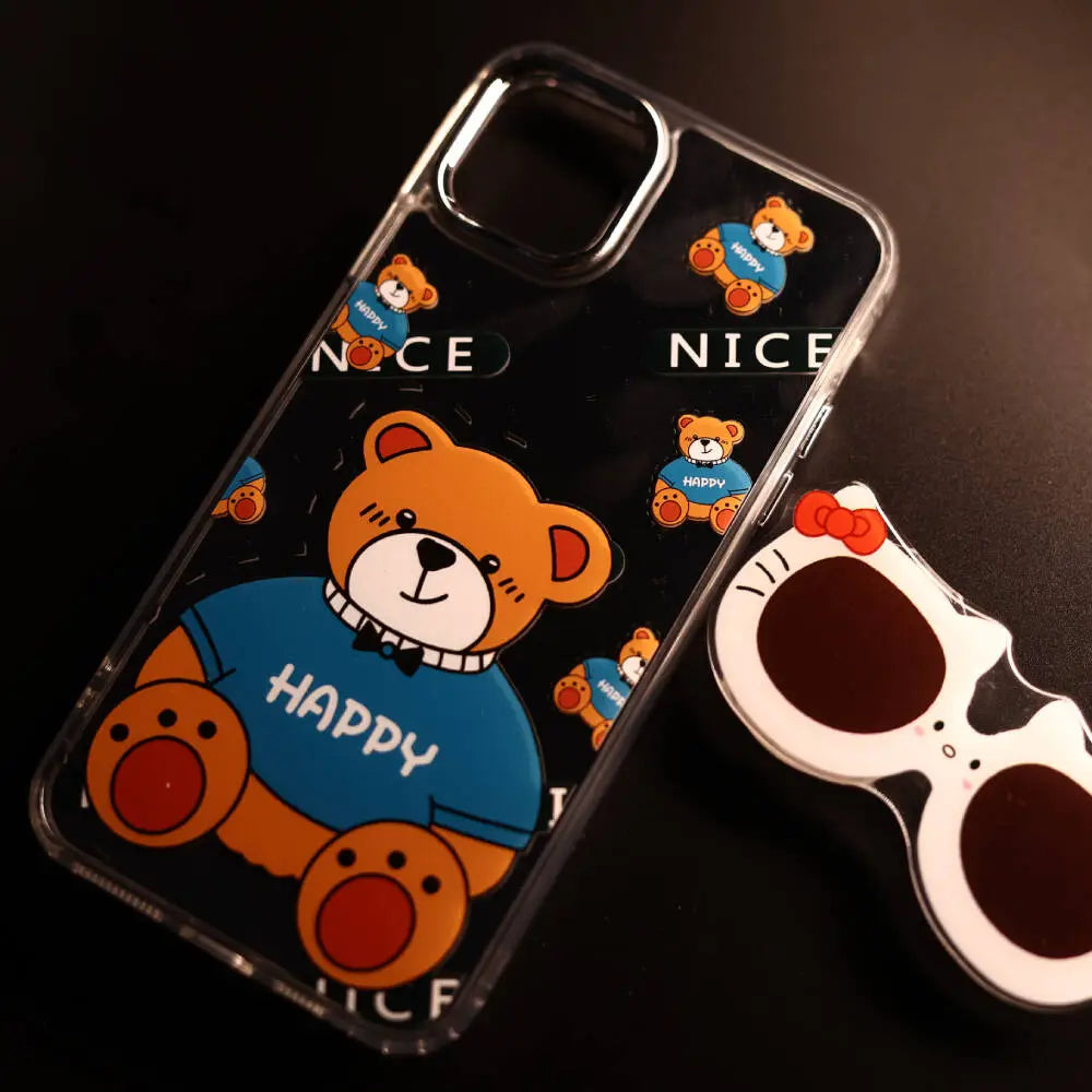 Happy Teddy Mirror Case