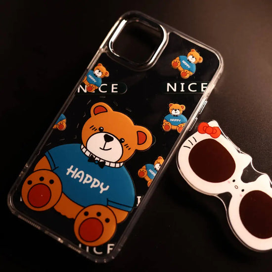 Happy Teddy Mirror Case