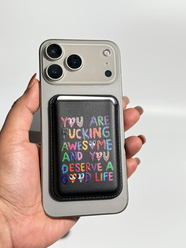 You Are Awesome Black MagSafe Wallet