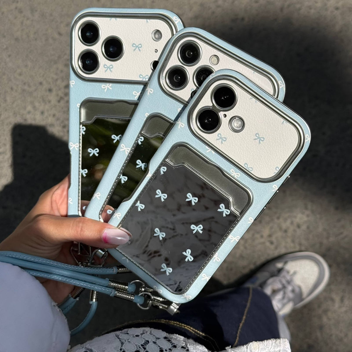 Coquette Blue Bow iPhone Case