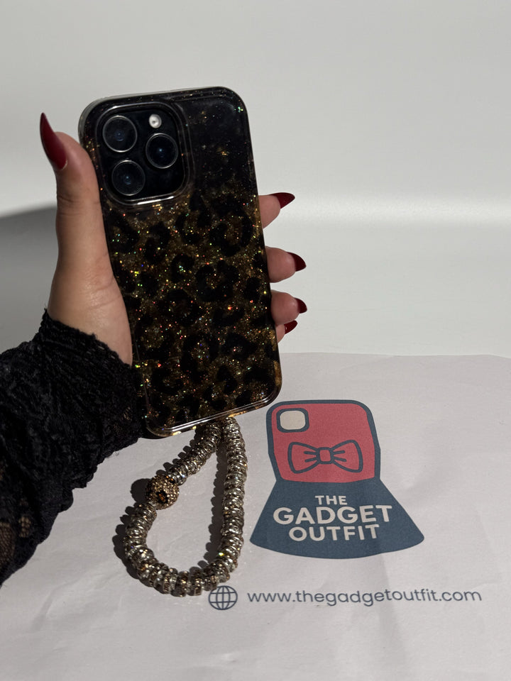 Midnight Gold Leopard Sparkle Case