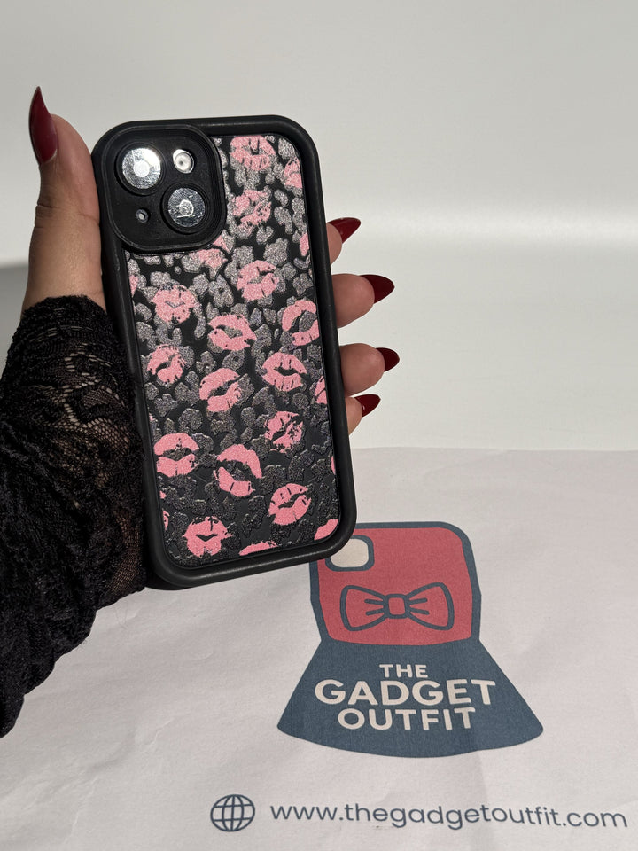 Pink Kiss leapord iPhone Case