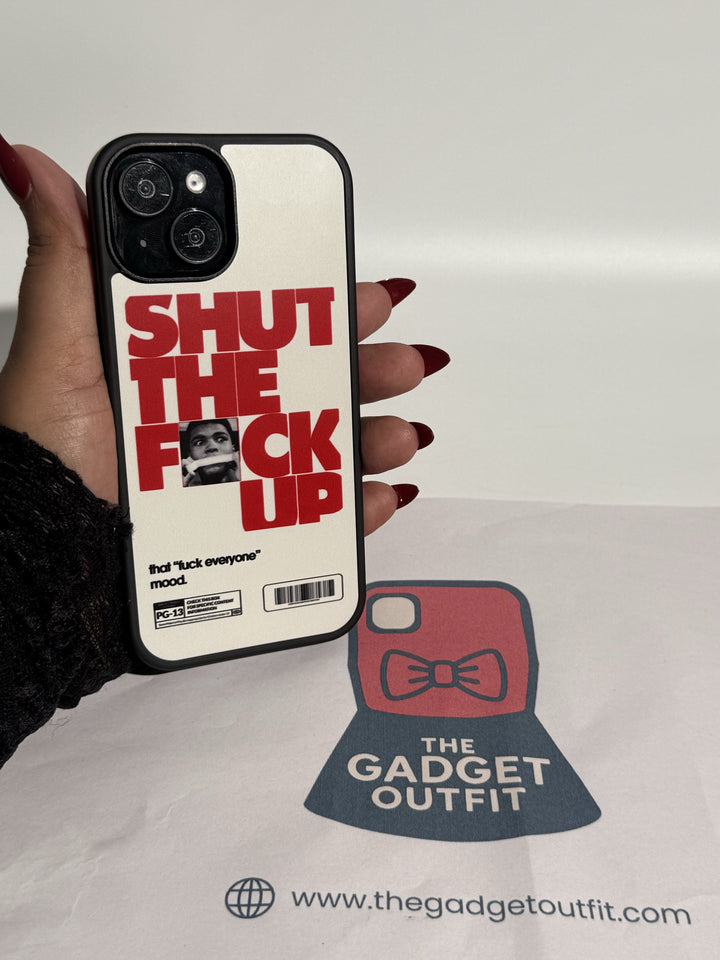 Bold “Shut The F*ck Up” Graphic iPhone Case – Trendy Minimalist Protective Cover