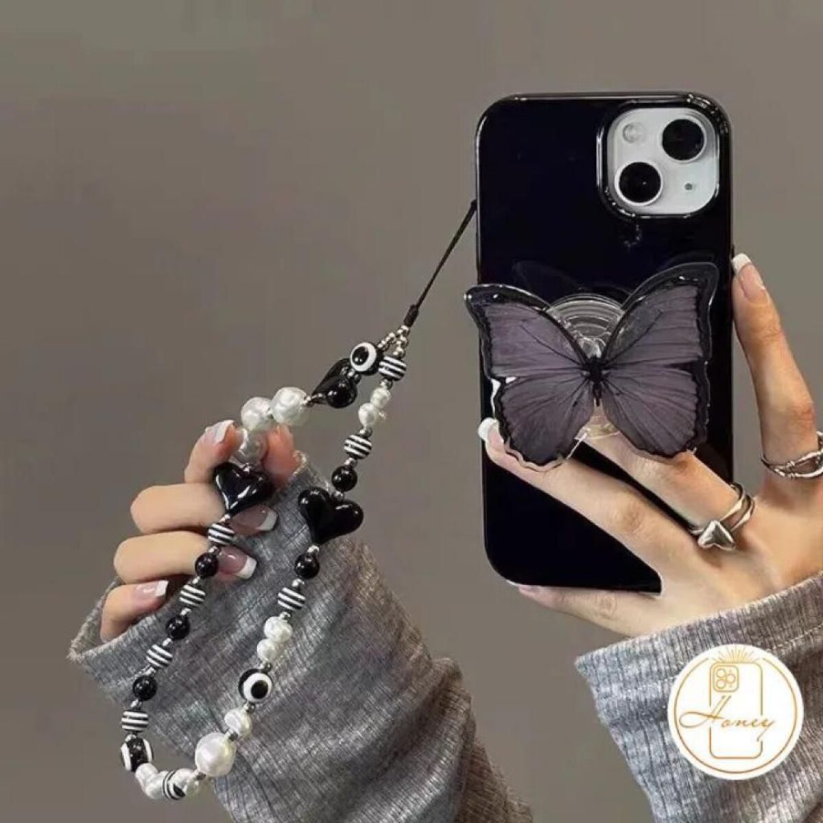 Iphone Black Butterfly Case With Pop Socket The Gadget Oufit