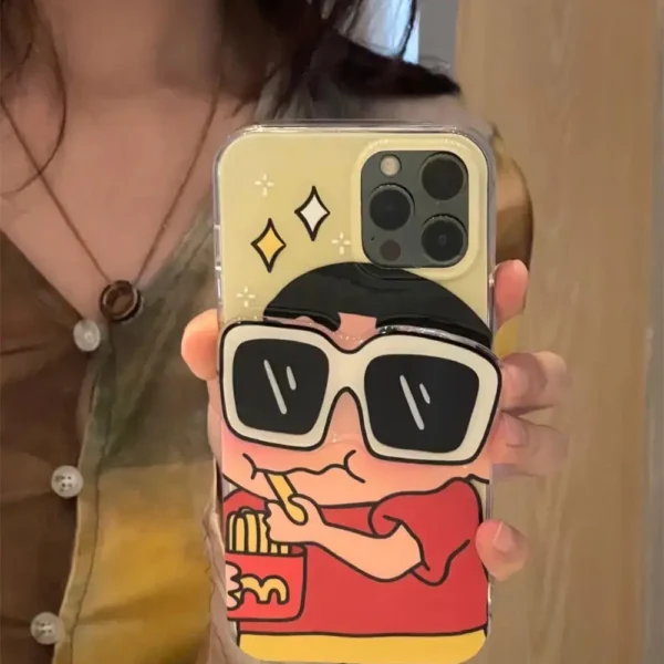 Red Shinchan Case With Pop Socket