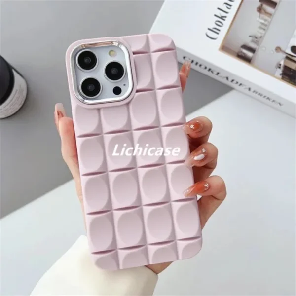 3D Square Phone Case With Chrome