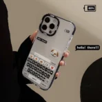 Shockproof Creative Chat Box Phone Case Black And White Cat Case