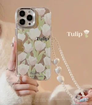 Tulip Mirror Case With Pendant Charm