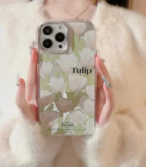 Tulip Mirror Case With Pendant Charm