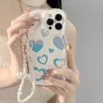 Heart Holographic Case With Pendant Charm