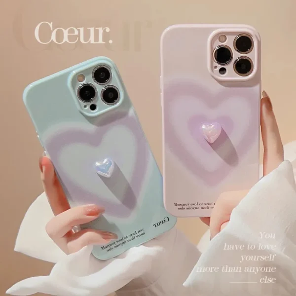 Gradient Luxury Heart Phone Case