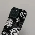 Black And White Rose Flower Camera Protection Case