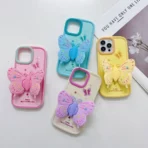 Pastel Butterfly Case With Stand Pop Socket
